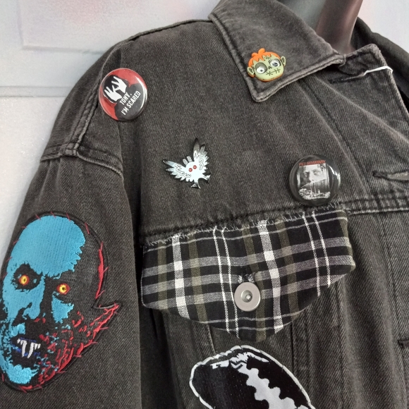 Nosferatu 6- custom RAGE Classic Horror lovers OOAK jacket! STOLEN! - Picture 12 of 16